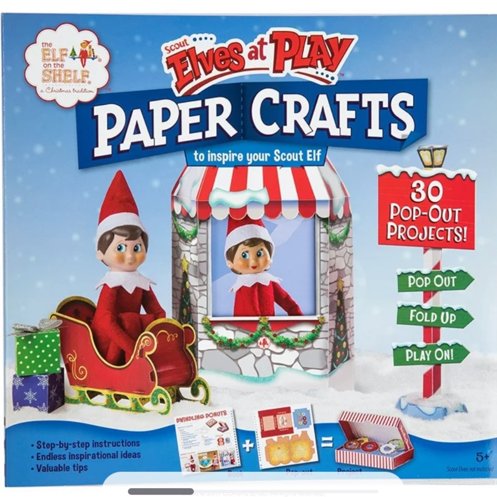 Elf On The Shelf Super Hero costume & Elves at Play 30 pop-out project book